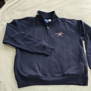 Sag Harbor NY Dark Blue Quarter Zip-Up Sweatshirt Mens Size XL